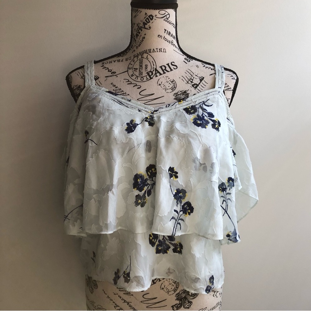 Lucky Brand Lace Ruffled Off Should Tank Top